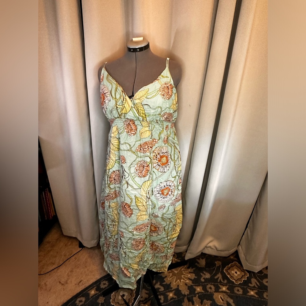 Cotton floral lined maxi